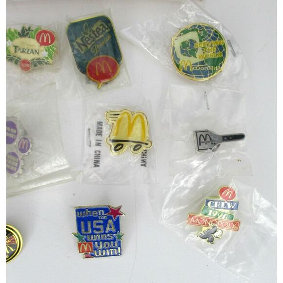 13 McDonald's Lapel Pins Advertising Lot No Duplicates Top of Arch, Speed Guage - Picture 3 of 4